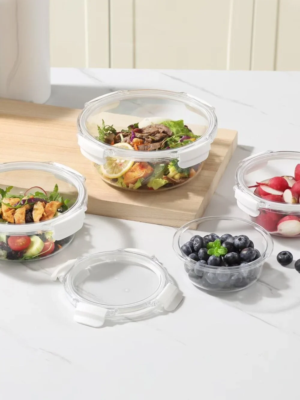 Better Homes & Gardens 6-Piece NESTING Melamine Serving Bowl Set With Lids ~ NWT
